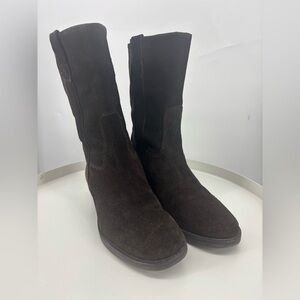 J. Crew Suede Chocolate Brown Booties 6